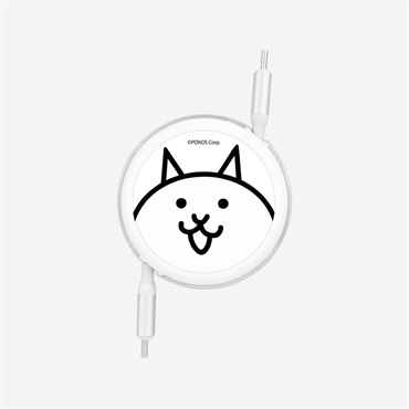 PD60W対応 USB2.0 リール式 Type-Cケーブル ネコ