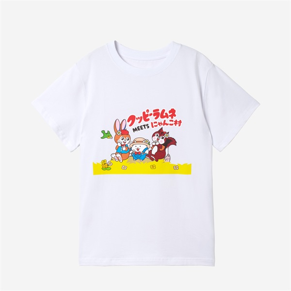 クッピーラムネ×にゃんこ村 キッズ Tシャツ(クッピーラムネ)(130)