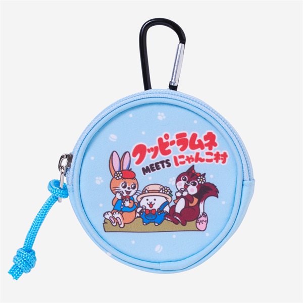 クッピーラムネ×にゃんこ村 丸型ポーチ(クッピーラムネ)