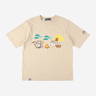 TEE ガマトトキャンプ＆ネコ店員 BEG