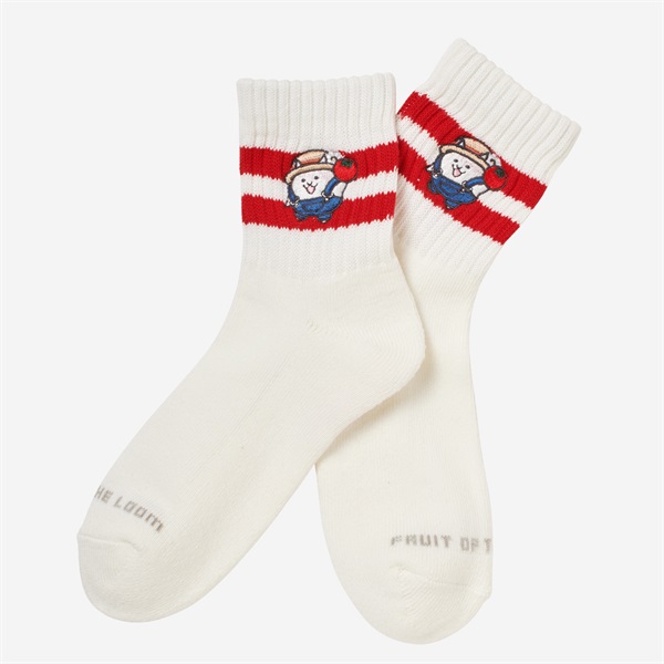 FTL×にゃんこ村 ソックス LADYS RED