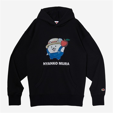 FTL×にゃんこ村 プルオーバーパーカー BLK