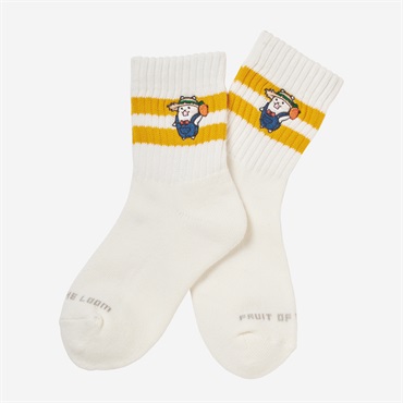 FTL×にゃんこ村 ソックス KIDS YEL