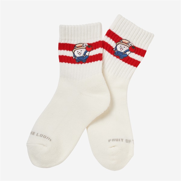 FTL×にゃんこ村 ソックス KIDS RED