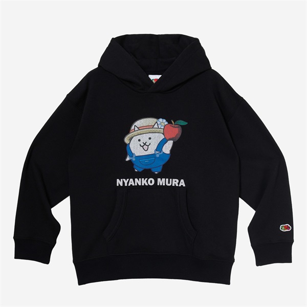 FTL×にゃんこ村 プルオーバーパーカー BLK KIDS(130)