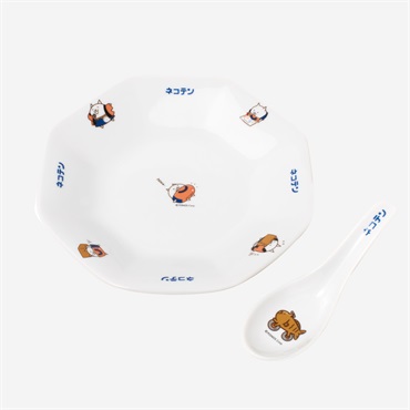 レンゲ付きチャーハン皿セット ネコテン