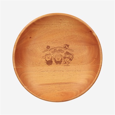 木製食器ラウンドディッシュM にゃんこ村