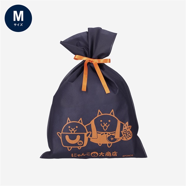 ギフトラッピング袋 NVY M（ネコテンB）