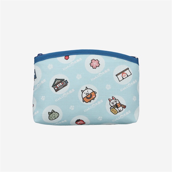 底はぎポーチ 総柄 みずいろ