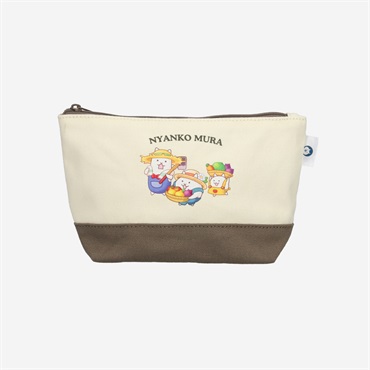 帆布ツートンポーチ にゃんこ村