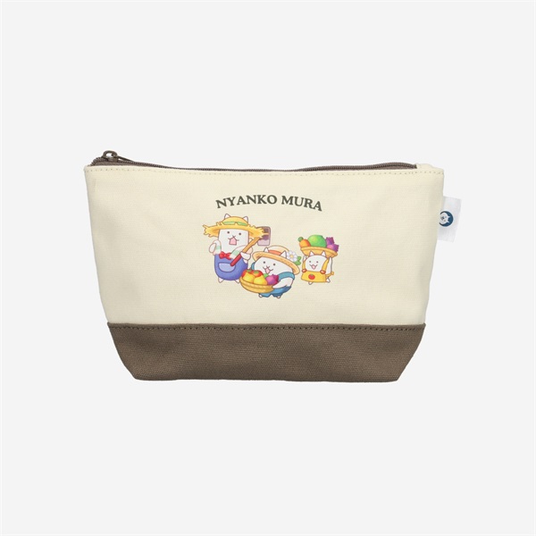 帆布ツートンポーチ にゃんこ村