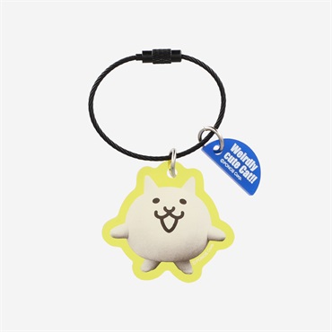 ワイヤーアクリルキーホルダー ネコ イエロー