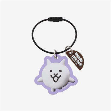 ワイヤーアクリルキーホルダー ネコ ブルー