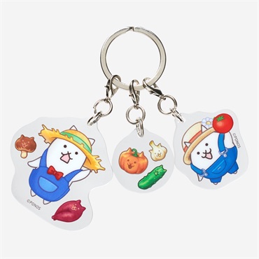 3連アクリルキーホルダー にゃんこ村