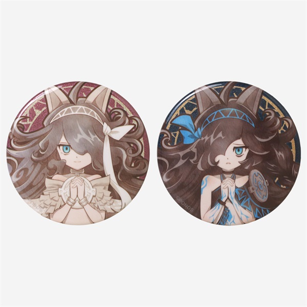 グリッター缶バッジ 祝祭の聖女キャスリィ＆禍根の魔女キャスリィ